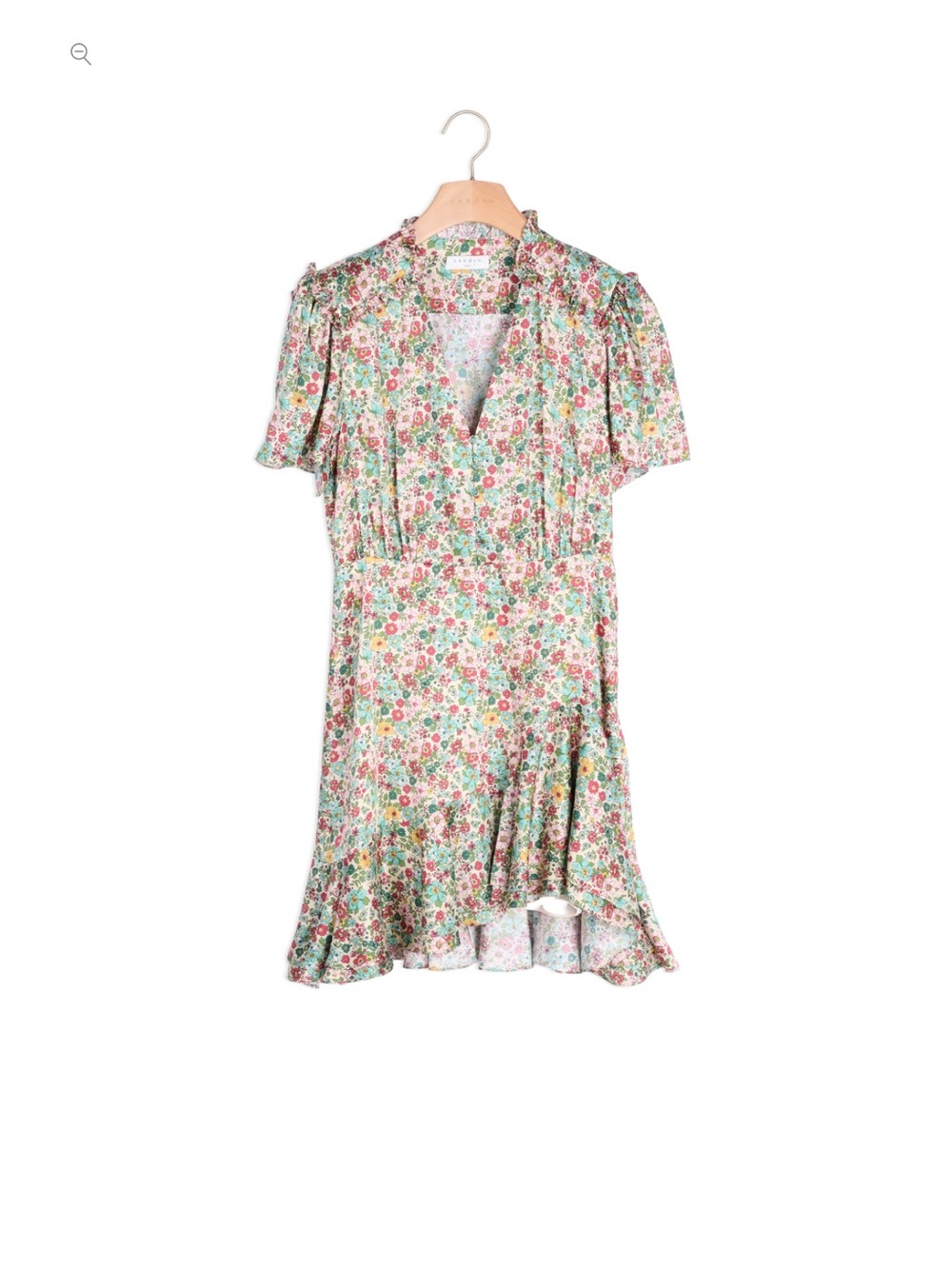 Sandro Paris NWT H21FEE Prairie Floral Ruffle Mini Dress Sz 36